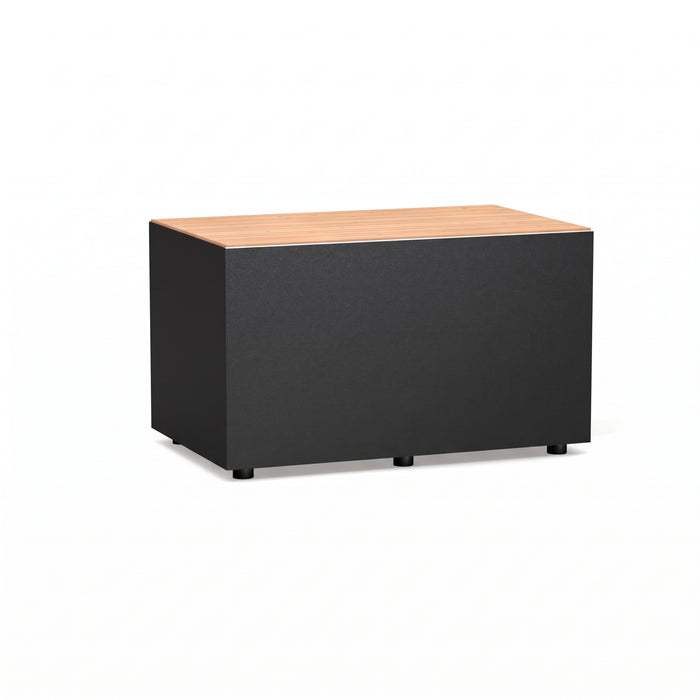 Gewerbefabrik Sitzbank Langenau Outdoor Bank Parkbank Holz Schwarz RAL 9017