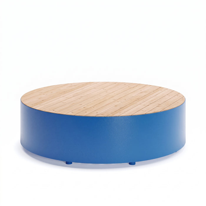 Gewerbefabrik Sitzbank Langenburg Outdoor Bank Parkbank Holz Blau RAL 5005