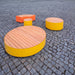 Gewerbefabrik Sitzbank Langenburg Outdoor Bank Parkbank Holz Gelb RAL 1028 Stadt