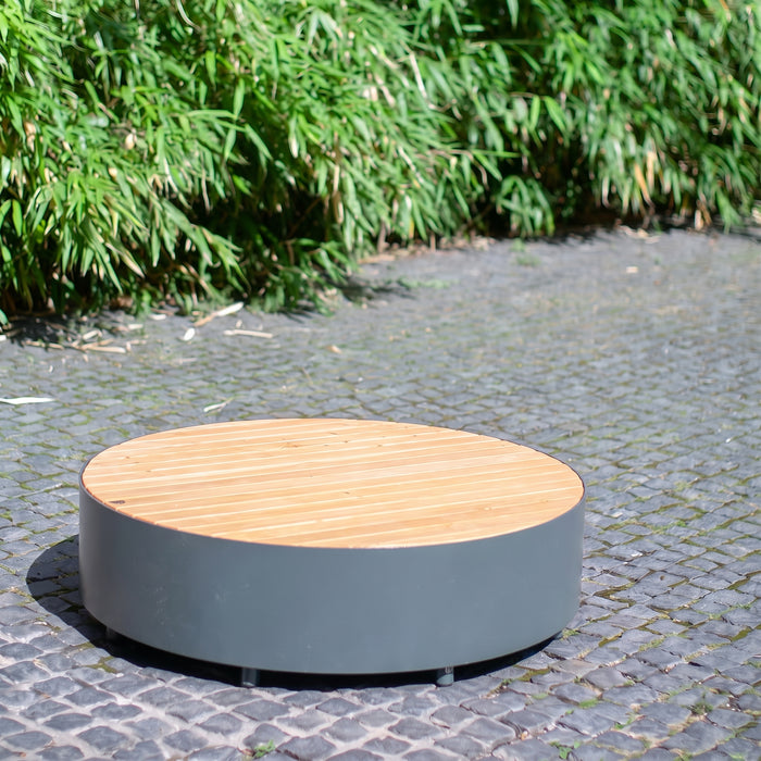 Gewerbefabrik Sitzbank Langenburg Outdoor Bank Parkbank Holz Grau RAL 7011 Park