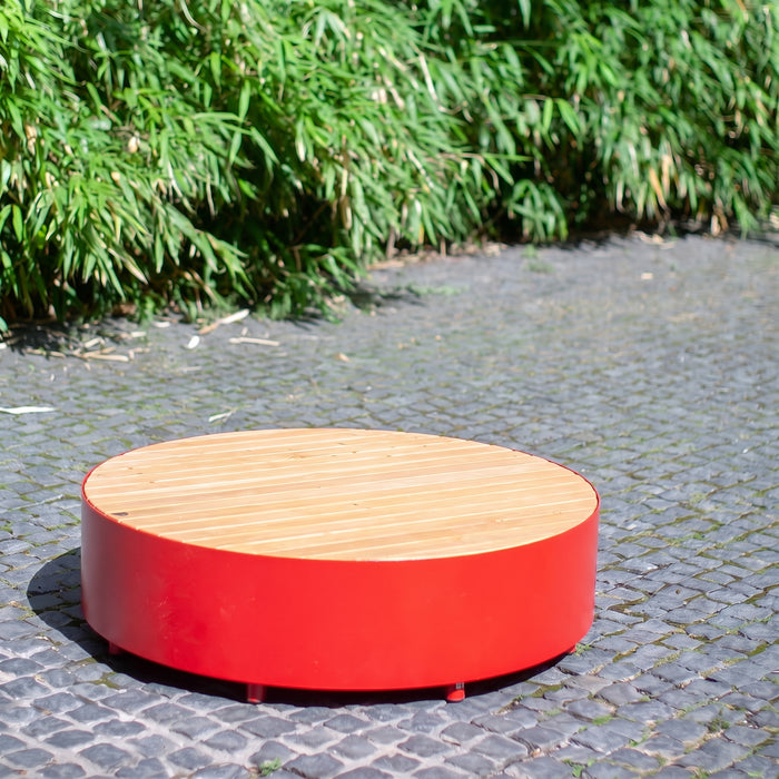 Gewerbefabrik Sitzbank Langenburg Outdoor Bank Parkbank Holz Rot RAL 3001 Park