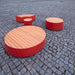 Gewerbefabrik Sitzbank Langenburg Outdoor Bank Parkbank Holz Rot RAL 3001 Stadt