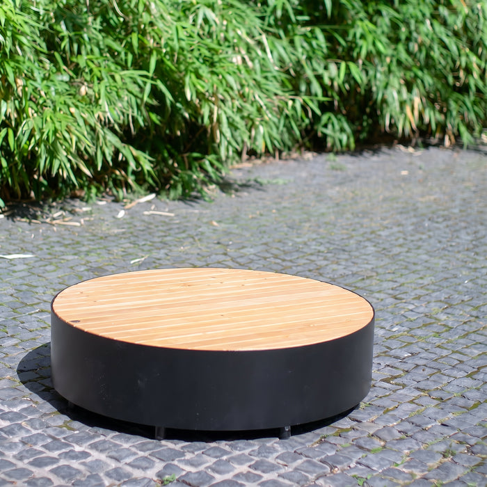 Gewerbefabrik Sitzbank Langenburg Outdoor Bank Parkbank Holz Schwarz RAL 9017 Park