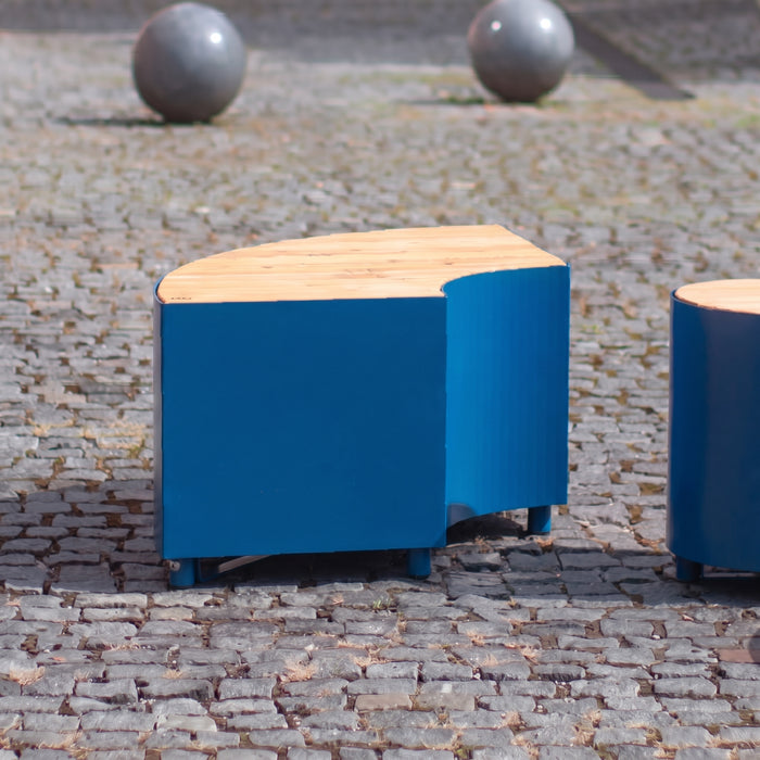 Gewerbefabrik Sitzbank Langenzenn Outdoor Bank Parkbank Holz Blau RAL 5005 Park