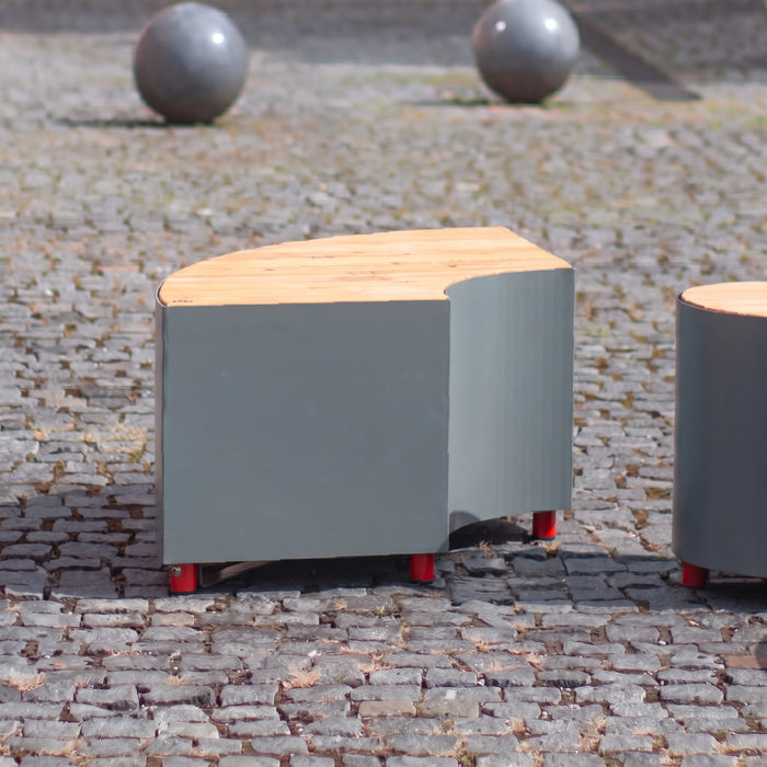 Gewerbefabrik Sitzbank Langenzenn Outdoor Bank Parkbank Holz Grau RAL 7011 Park