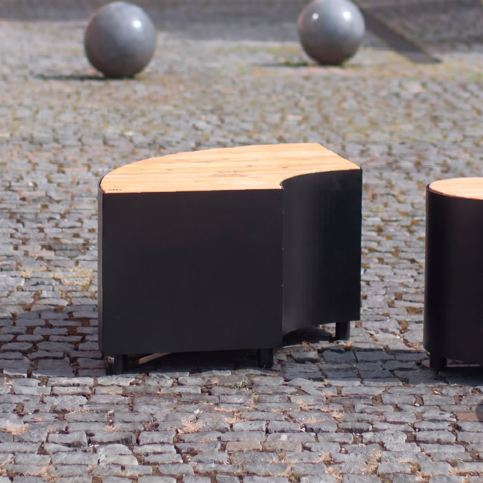 Gewerbefabrik Sitzbank Langenzenn Outdoor Bank Parkbank Holz Schwarz RAL 9017 Park