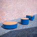 Gewerbefabrik Sitzbank Langeoog Outdoor Bank Parkbank Holz Blau RAL 5005 Stadt