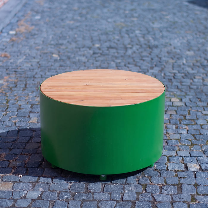 Gewerbefabrik Sitzbank Langeoog Outdoor Bank Parkbank Holz Grün RAL 6018 Park