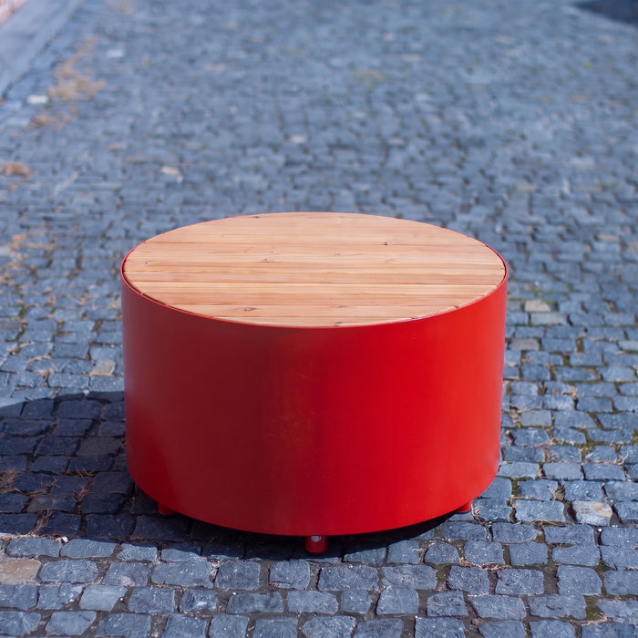 Gewerbefabrik Sitzbank Langeoog Outdoor Bank Parkbank Holz Rot RAL 3001 Park