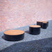 Gewerbefabrik Sitzbank Langeoog Outdoor Bank Parkbank Holz Schwarz RAL 9017 Stadt
