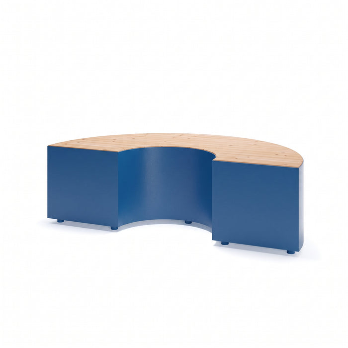 Gewerbefabrik Sitzbank Langerwehe Outdoor Bank Parkbank Holz Blau RAL 5005