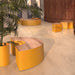 Gewerbefabrik Sitzbank Langerwehe Outdoor Bank Parkbank Holz Gelb RAL 1028 Stadt