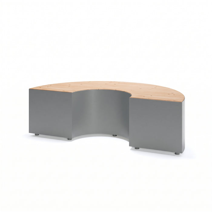 Gewerbefabrik Sitzbank Langerwehe Outdoor Bank Parkbank Holz Grau RAL 7011