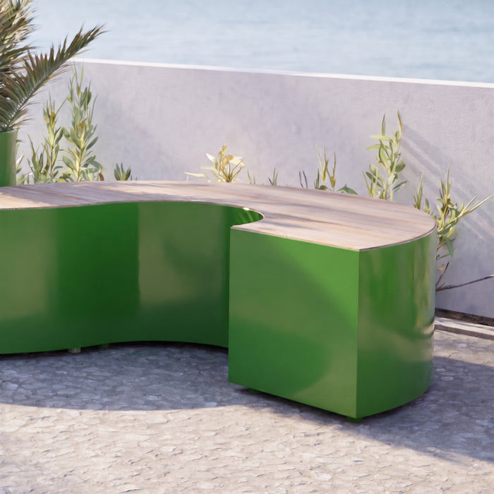 Gewerbefabrik Sitzbank Langerwehe Outdoor Bank Parkbank Holz Grün RAL 6018 Park