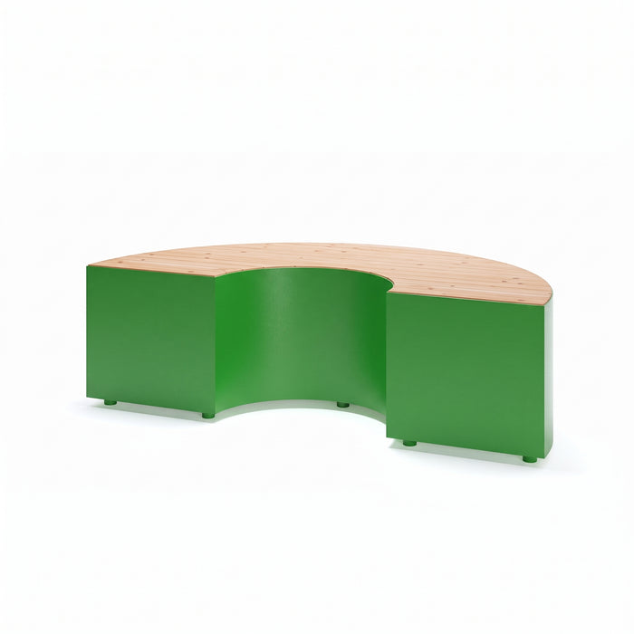 Gewerbefabrik Sitzbank Langerwehe Outdoor Bank Parkbank Holz Grün RAL 6018