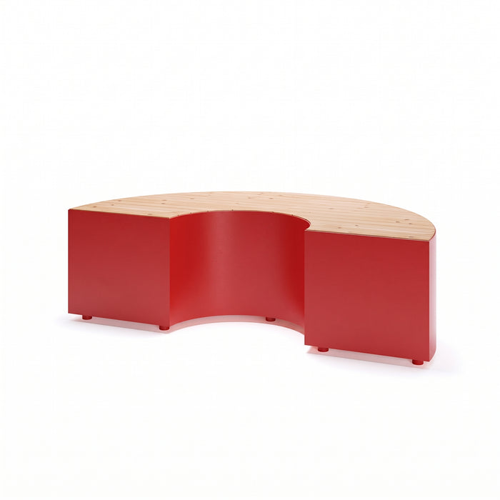 Gewerbefabrik Sitzbank Langerwehe Outdoor Bank Parkbank Holz Rot RAL 3001