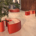 Gewerbefabrik Sitzbank Langerwehe Outdoor Bank Parkbank Holz Rot RAL 3001 Stadt