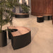 Gewerbefabrik Sitzbank Langerwehe Outdoor Bank Parkbank Holz Schwarz RAL 9017 Stadt