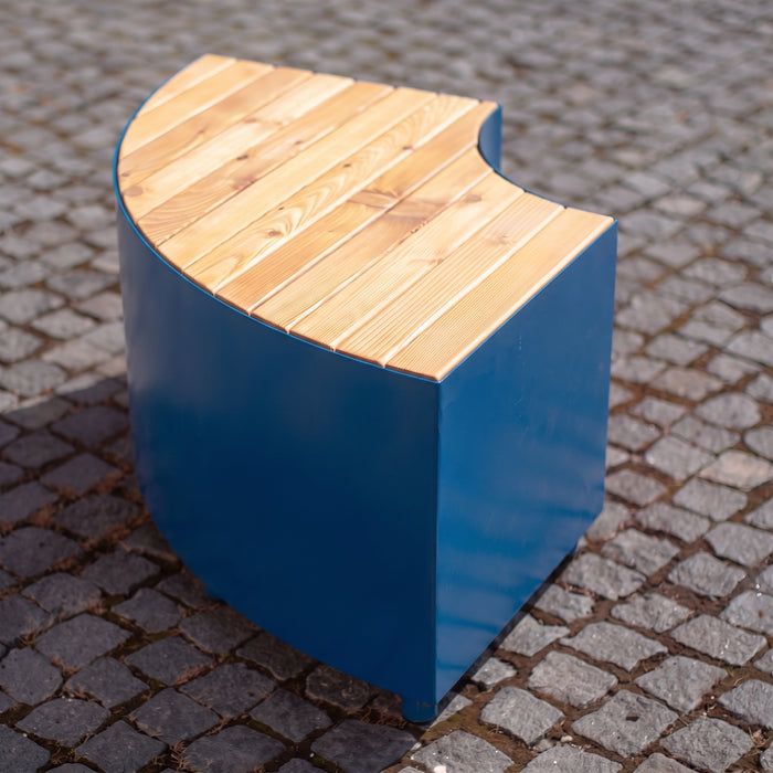 Gewerbefabrik Sitzbank Langquaid Outdoor Bank Parkbank Holz Blau RAL 5005 Park