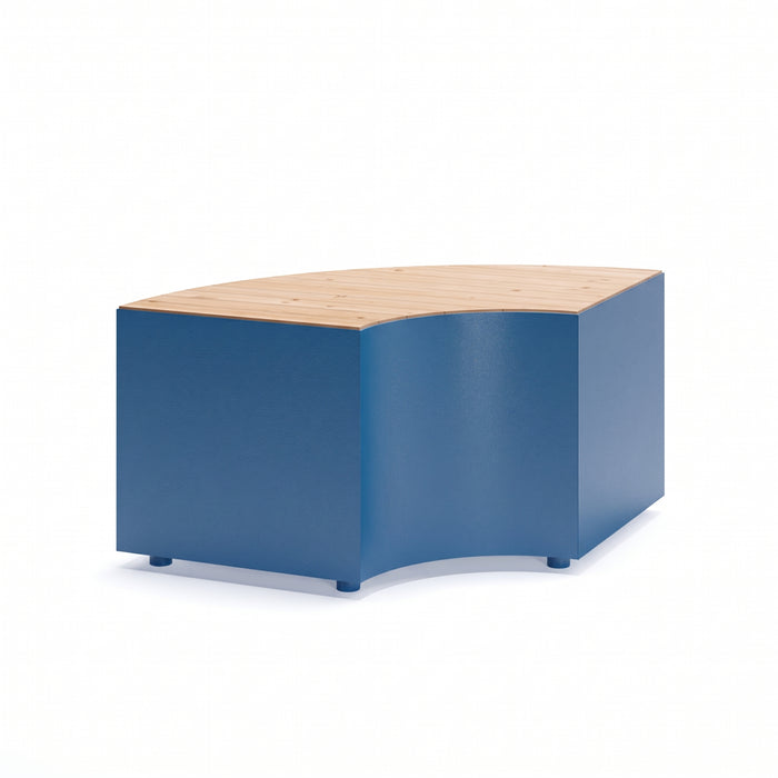 Gewerbefabrik Sitzbank Langquaid Outdoor Bank Parkbank Holz Blau RAL 5005