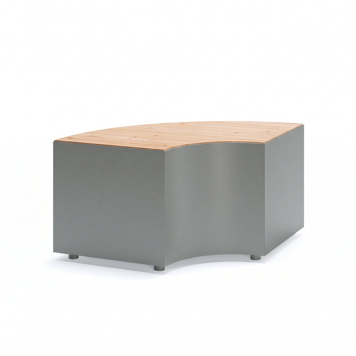 Gewerbefabrik Sitzbank Langquaid Outdoor Bank Parkbank Holz Grau RAL 7011