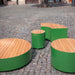Gewerbefabrik Sitzbank Langquaid Outdoor Bank Parkbank Holz Grün RAL 6018 Stadt