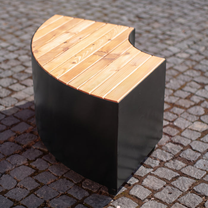 Gewerbefabrik Sitzbank Langquaid Outdoor Bank Parkbank Holz Schwarz RAL 9017 Park