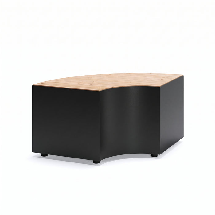 Gewerbefabrik Sitzbank Langquaid Outdoor Bank Parkbank Holz Schwarz RAL 9017