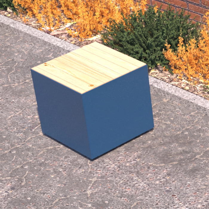 Gewerbefabrik Sitzbank Langsur Outdoor Bank Parkbank Holz Blau RAL 5005 Park