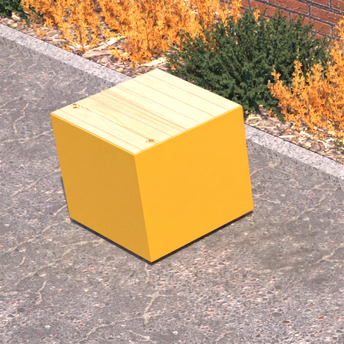 Gewerbefabrik Sitzbank Langsur Outdoor Bank Parkbank Holz Gelb RAL 1028 Park