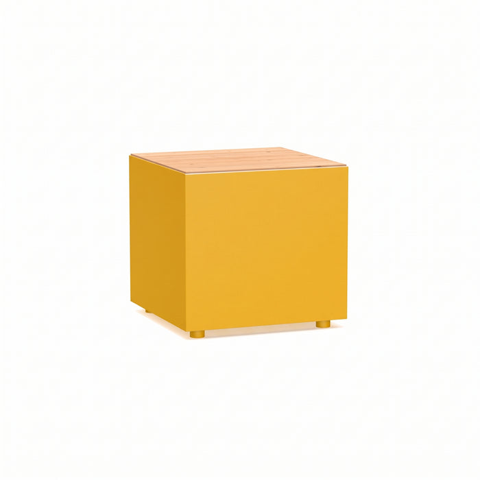 Gewerbefabrik Sitzbank Langsur Outdoor Bank Parkbank Holz Gelb RAL 1028