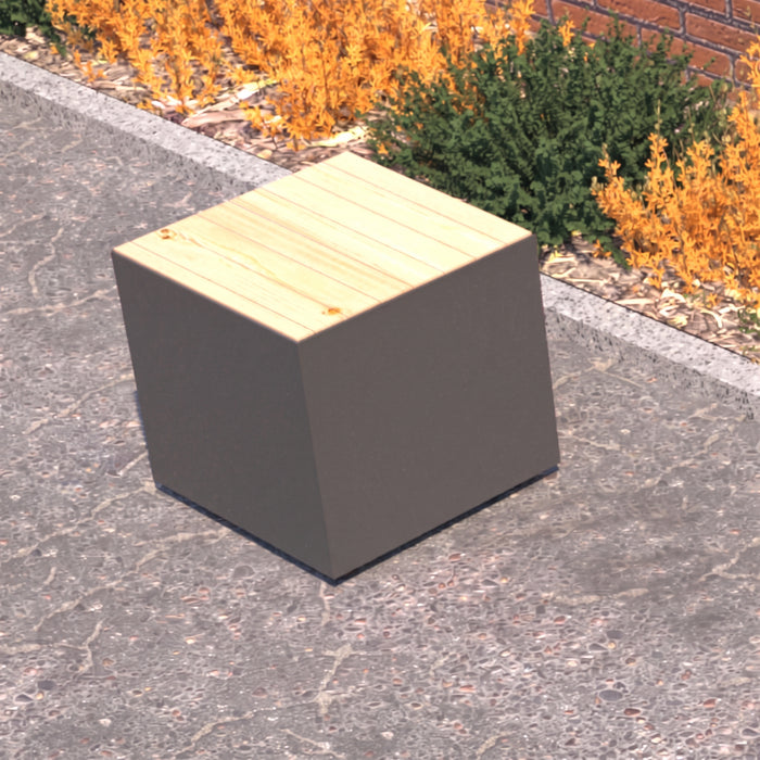 Gewerbefabrik Sitzbank Langsur Outdoor Bank Parkbank Holz Grau RAL 7011 Park