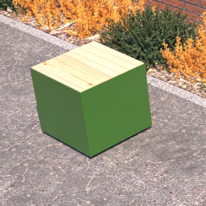 Gewerbefabrik Sitzbank Langsur Outdoor Bank Parkbank Holz Grün RAL 6018 Park