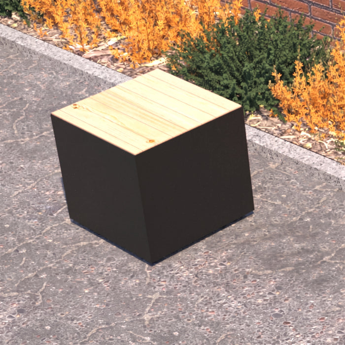 Gewerbefabrik Sitzbank Langsur Outdoor Bank Parkbank Holz Schwarz RAL 9017 Park
