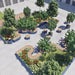 Gewerbefabrik Sitzbank Langweid Outdoor Bank Parkbank Holz Blau RAL 5005 Stadt