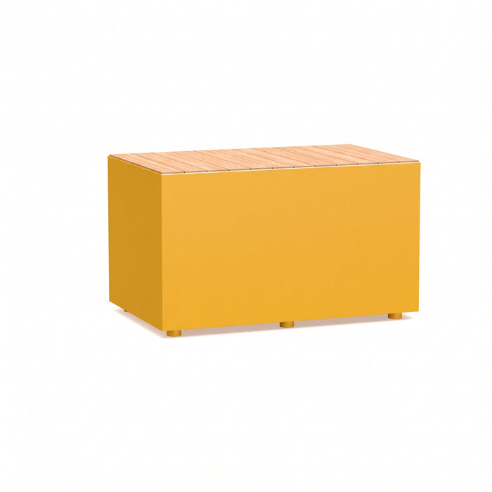Gewerbefabrik Sitzbank Langweid Outdoor Bank Parkbank Holz Gelb RAL 1028