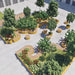 Gewerbefabrik Sitzbank Langweid Outdoor Bank Parkbank Holz Gelb RAL 1028 Stadt