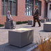 Gewerbefabrik Sitzbank Langweid Outdoor Bank Parkbank Holz Grau RAL 7011 Park