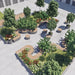 Gewerbefabrik Sitzbank Langweid Outdoor Bank Parkbank Holz Grau RAL 7011 Stadt