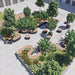 Gewerbefabrik Sitzbank Langweid Outdoor Bank Parkbank Holz Schwarz RAL 9017 Stadt