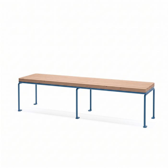 Gewerbefabrik Sitzbank Lengdorf Outdoor Bank Parkbank Holz Blau RAL 5005