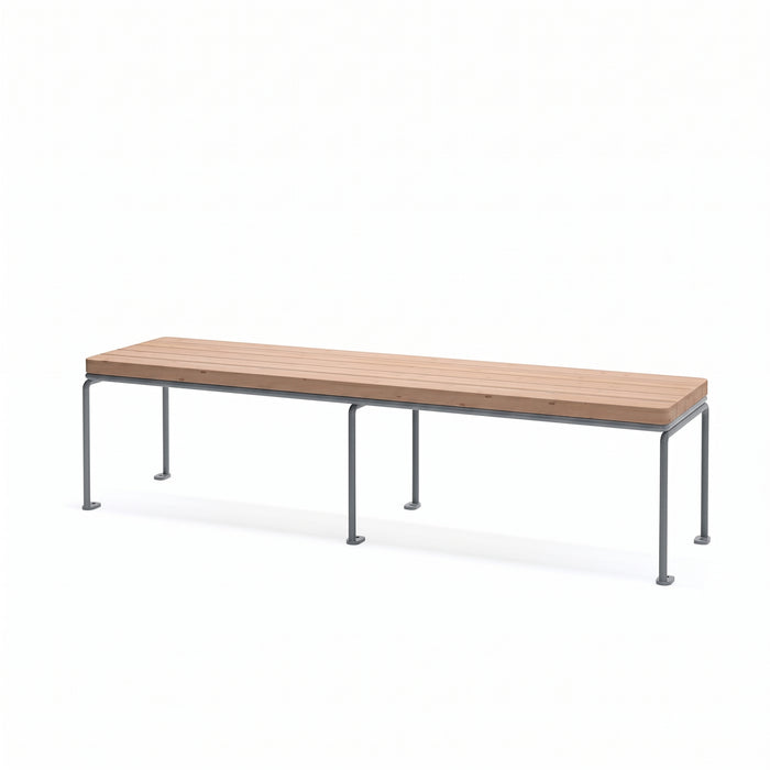 Gewerbefabrik Sitzbank Lengdorf Outdoor Bank Parkbank Holz Grau RAL 7011