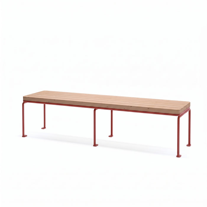 Gewerbefabrik Sitzbank Lengdorf Outdoor Bank Parkbank Holz Rot RAL 3001