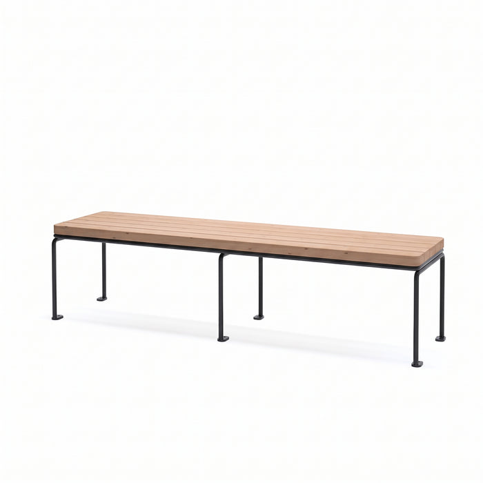 Gewerbefabrik Sitzbank Lengdorf Outdoor Bank Parkbank Holz Schwarz RAL 9017