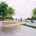 Gewerbefabrik Sitzbank Lengede Outdoor Bank Parkbank Holz Gelb RAL 1028 Park