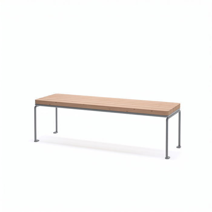 Gewerbefabrik Sitzbank Lengede Outdoor Bank Parkbank Holz Grau RAL 7011