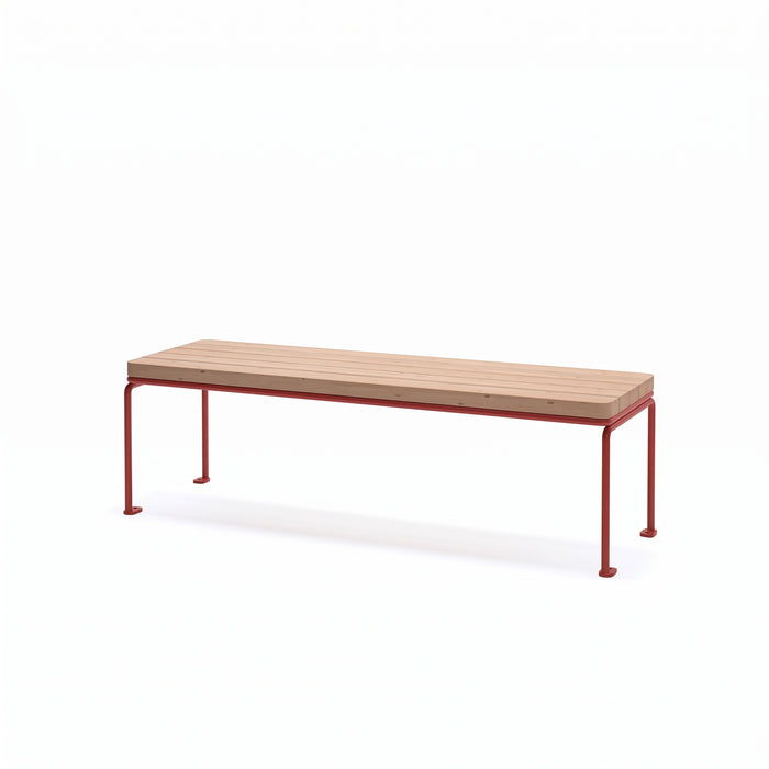Gewerbefabrik Sitzbank Lengede Outdoor Bank Parkbank Holz Rot RAL 3001