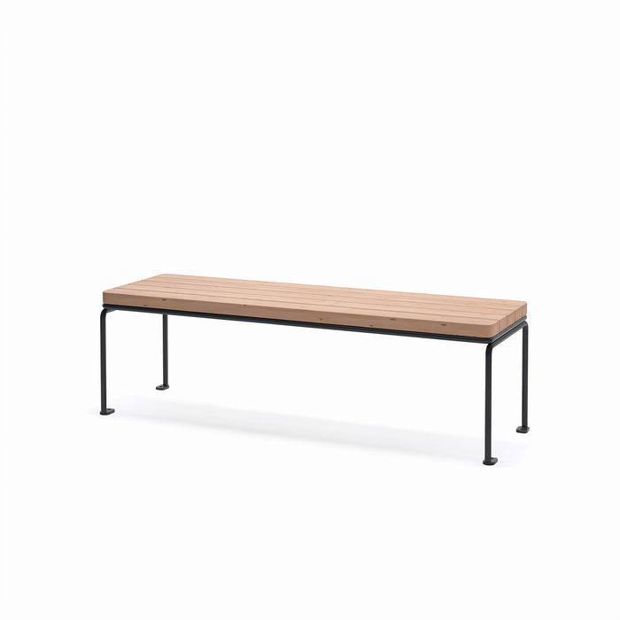 Gewerbefabrik Sitzbank Lengede Outdoor Bank Parkbank Holz Schwarz RAL 9017
