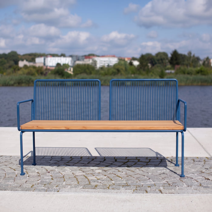 Gewerbefabrik Sitzbank Lengenfeld Outdoor Bank Parkbank Holz Blau RAL 5005 Stadt