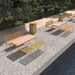Gewerbefabrik Sitzbank Lengenfeld Outdoor Bank Parkbank Holz Gelb RAL 1028 Park